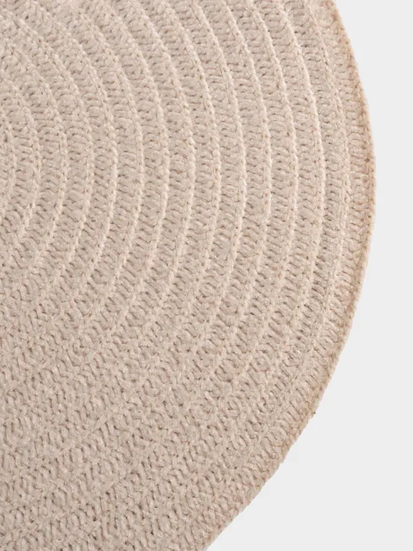 Placemat, 38 cm, Chenille, round, sand, Chenill, image-2