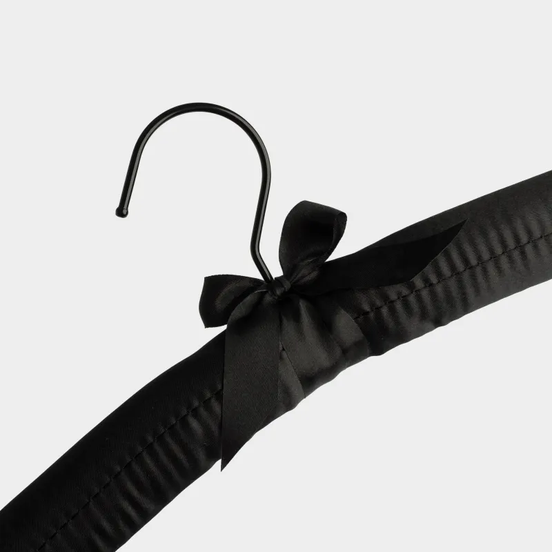 Hanger, 38 cm, 5 pcs, soft, polyester / foam rubber, black, Soft house, image-1