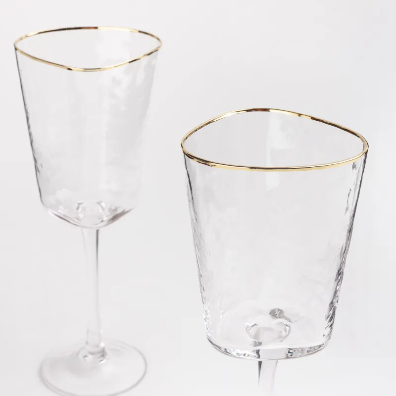 Drinking glass, 300 ml, 2 pcs, glass, with golden edging, Triangle Gold, image-2