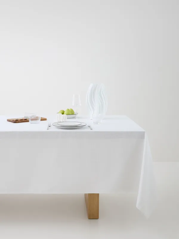 Tablecloth, 170x250 cm, polyester, white, White lurex, image-0