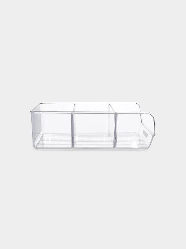 Refrigerator organizer box, 27x14 cm, 3 units, plastic, Basic, image-1