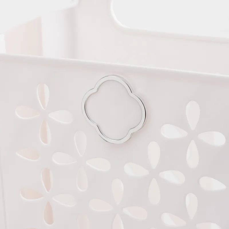 Laundry basket, 18x27x39 cm, folding, plastic / rubber, beige-pink, Foldaway, image-9