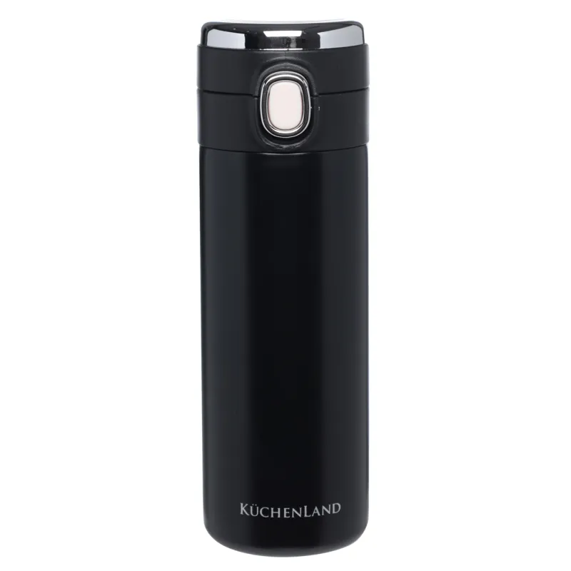 Thermocup, 380 ml, with thermometer, steel / plastic, black, Celsius, image-0