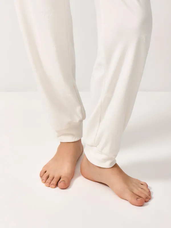 Women's trousers, homewear, size S, velour, milky, horses, Tamila, image-5