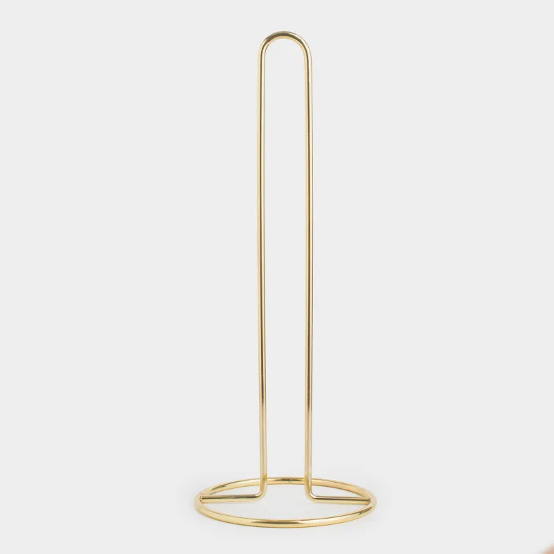 Paper towel holder, 31 cm, metal, golden, Twist gold, image-0