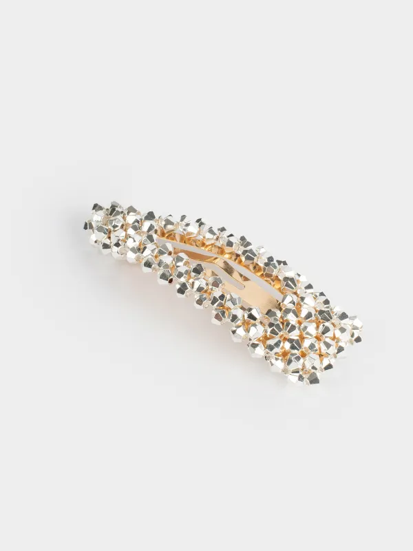 Hair clip, 7 cm, Metal, Beads, Jewelry crystal, image-2