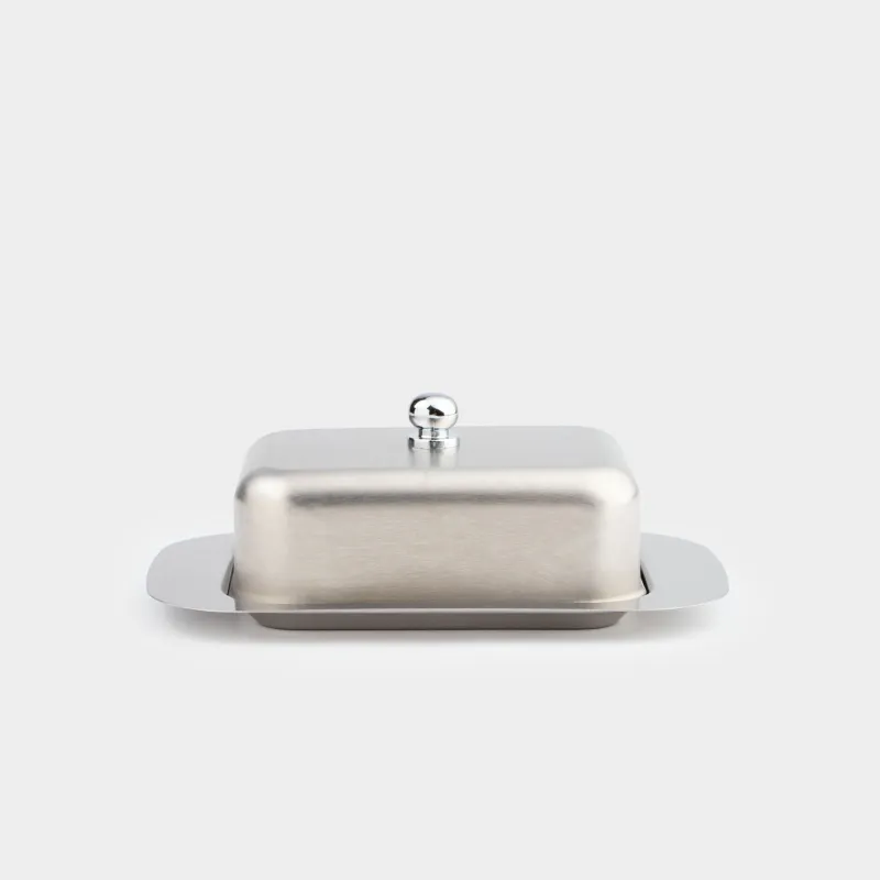 Butter dish, 18 cm, steel, rectangular, Classic