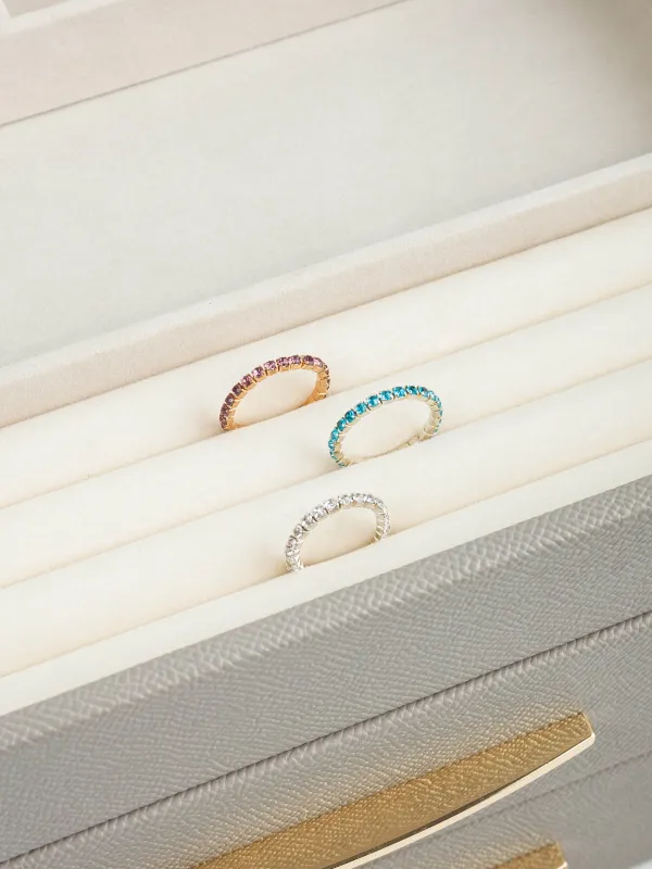 Jewelry box, 27x14 cm, PU leather / MDF, grey, Premiere, image-6