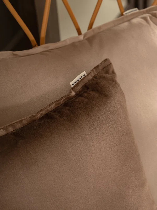Decorative pillow, 45x45 cm, velvet, brown, Silk velvet, image-3