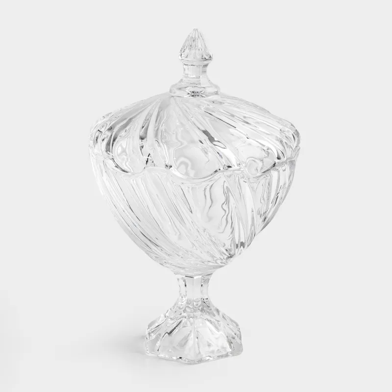 Candy bowl, 14x23 cm, 480 ml, on a leg, with a lid, glass R, Torsido