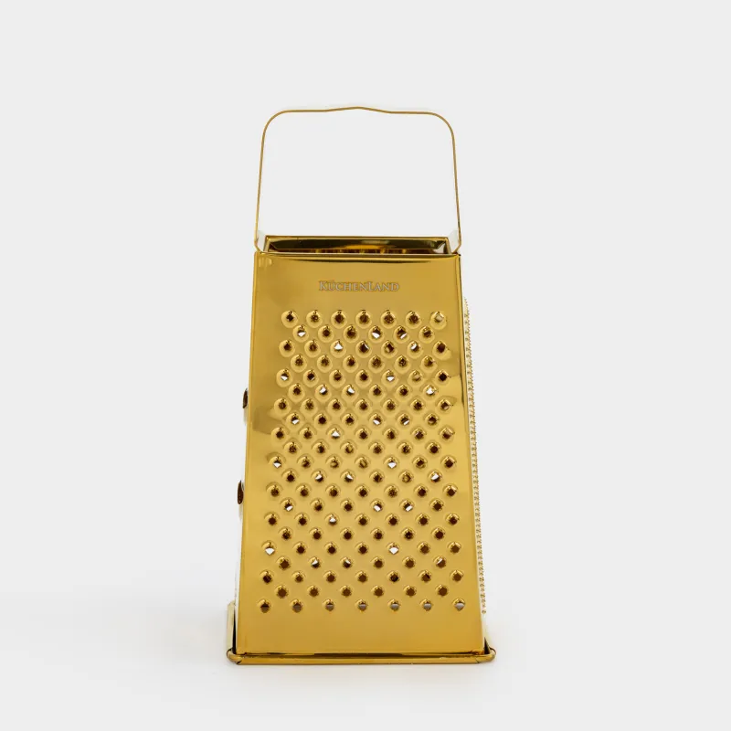 Grater, 18 cm, four-sided, steel, golden, Classic gold