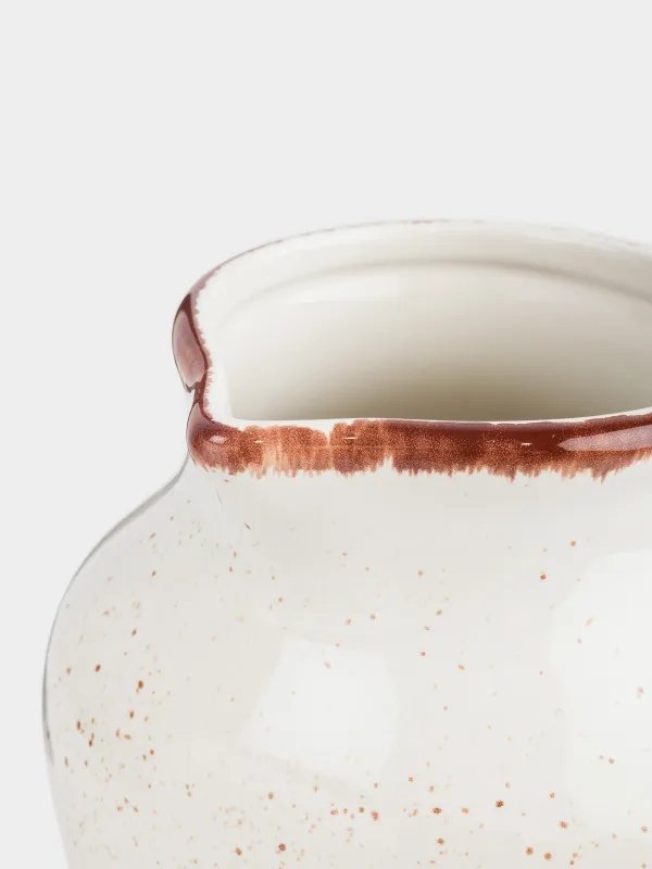 Jug, 1.4 l, ceramic, beige, Speckled, Speckled, image-3