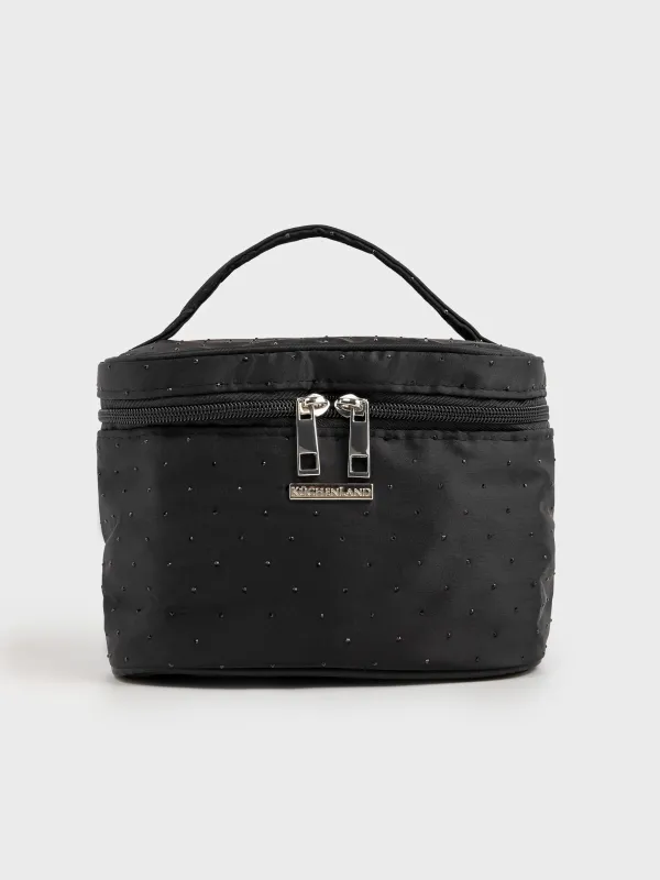 Makeup bag, 19x14 cm, with handle, nylon, black, Force night, image-0