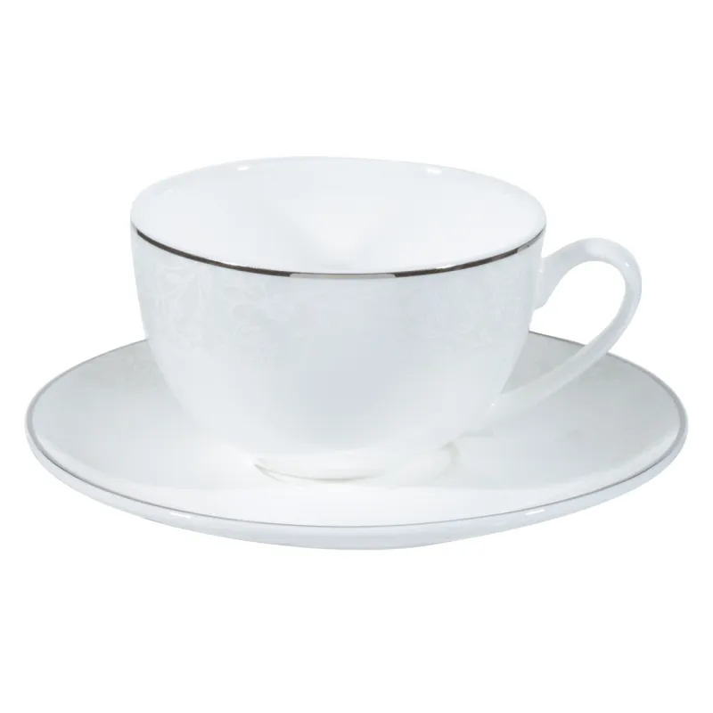 Tea pair, 2 pers, 4 pr, 250 ml, porcelain F, Pearl-platinum, image-1