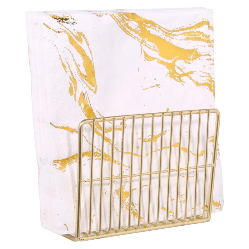 Napkin holder, 13 cm, metal, golden, Twist gold, image-2