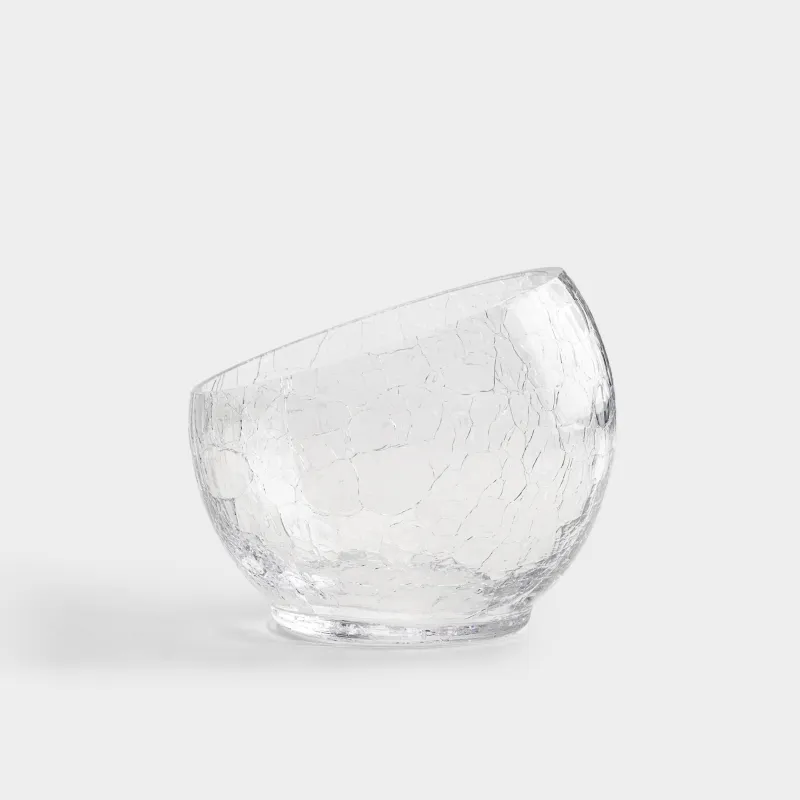 Candy bowl, 15x17 cm, glass, Craquelure, Ice