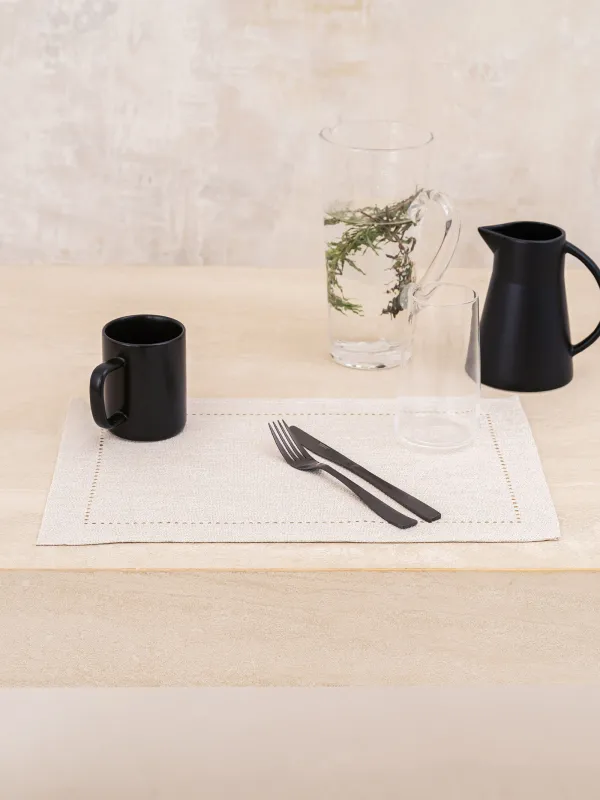 Napkin for appliances, 30x45 cm, polyester, rectangular, silver-cream, Hemstitch, image-4