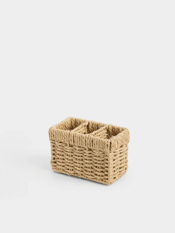 Kitchen accessories stand, 15x10 cm, 3 compartments, cellulose, Braided, image-1