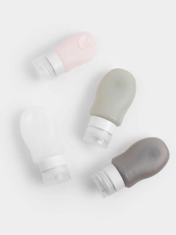 Travel Bottle Set, 4 pcs, suction cup, cosmetic bag, Silicone, Travel color, image-2