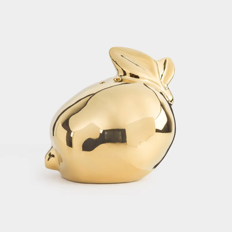 Salt and pepper set, 8 cm, porcelain P, milky golden, Lemons, Sicily, image-2