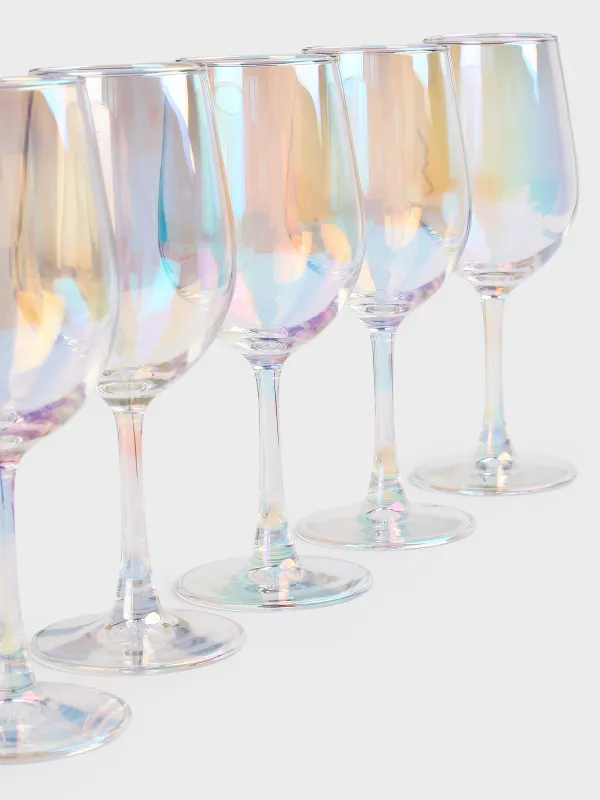 White wine glass, 320 ml, 6 pcs, glass, mother of pearl, Floyd polar, image-3