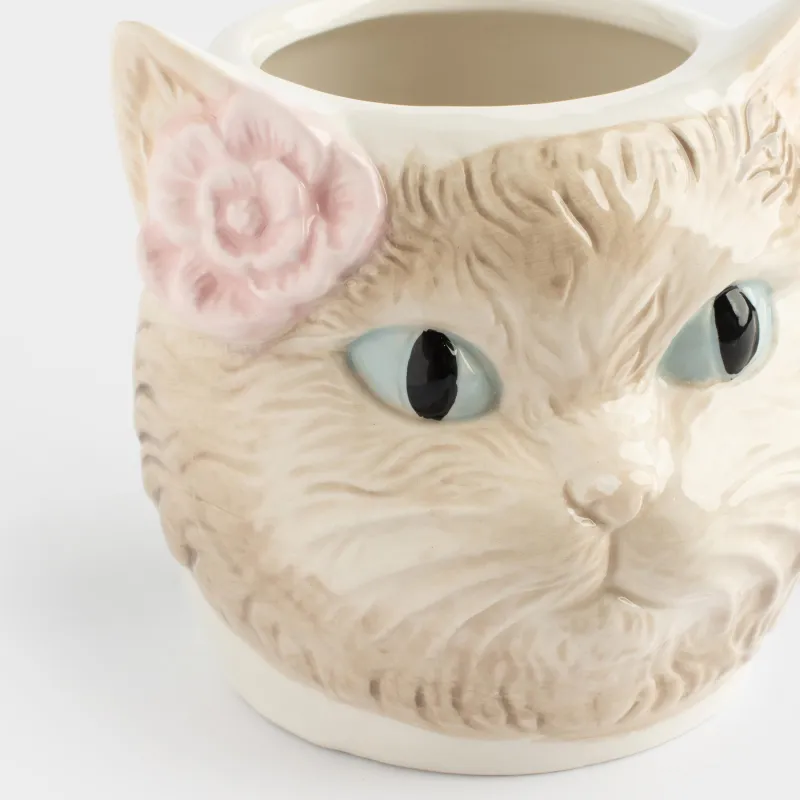 Mug, 480 ml, ceramic, milky beige, Cat, Cat, image-7