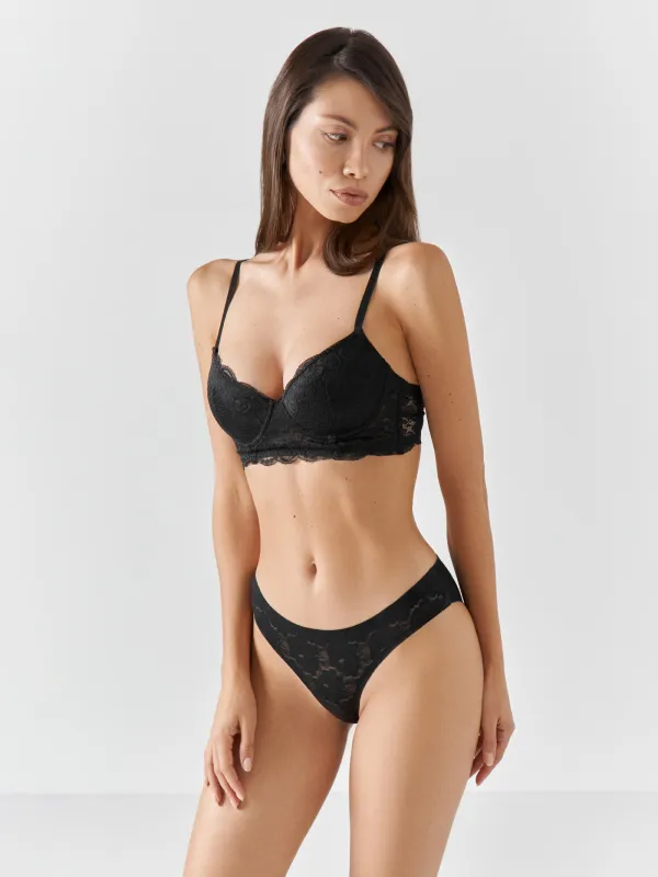 Women's underwear, size L, nylon / spandex, lace, black, Brasiliana, Lacie, image-2