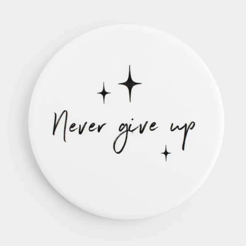 Coaster, 11 cm, ceramic / cork, round, White, Scroll, image-0