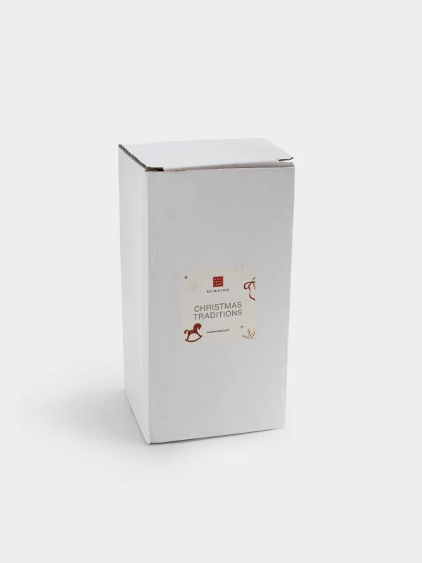 Statuette, musical, 15 cm, wind-up, ceramic, Bear and horse by the fir tree, Christmas traditions, image-5