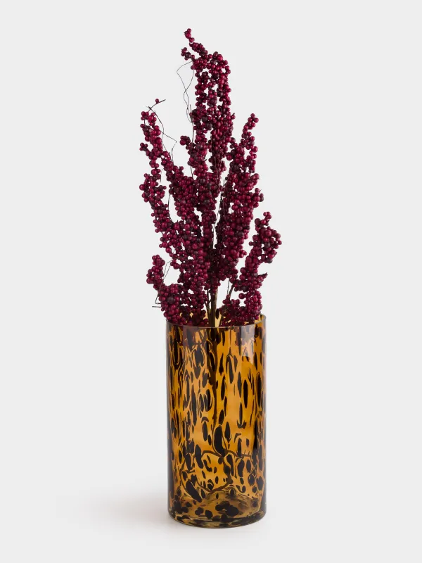 Flower vase, 30 cm, glass, brown, Animal pattern, Nors color, image-5
