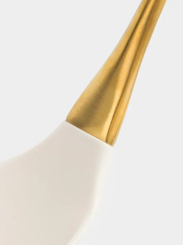 Serving spoon, 34 cm, silicone / steel, milky gold, Pintino, image-3