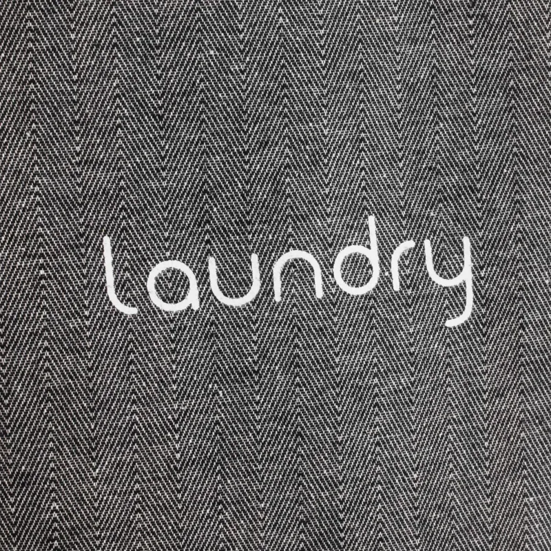 Laundry storage bag, 35x25x40 cm, with handles, polyester, rectangular, Grey, Navy, image-3