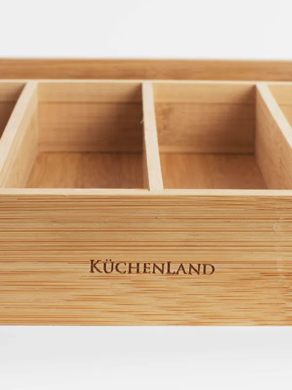 Cutlery tray, 23x33 cm, 5 sectors, bamboo, Bamboo, image-2