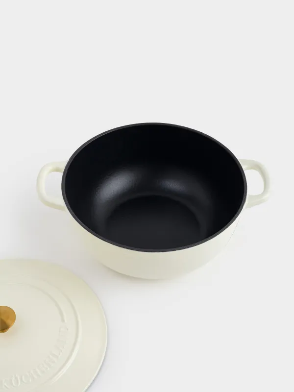 Cauldron, 27 cm, 4.5 l, with lid, cast iron, milk, Light kitchen, image-4