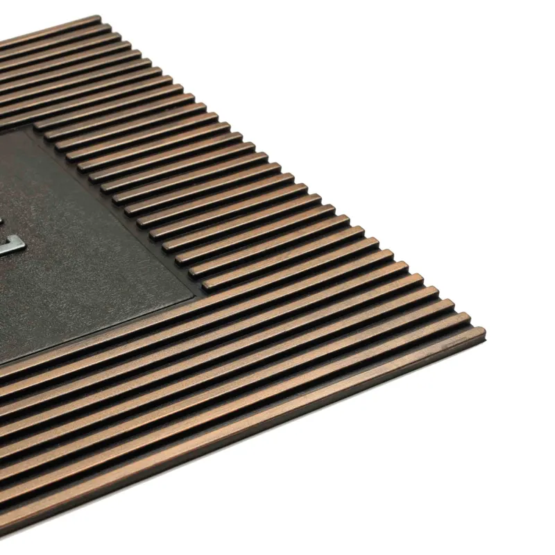 Door mat, 45x75 cm, rubber, bronze-black, Stripes, homewear deco, image-2