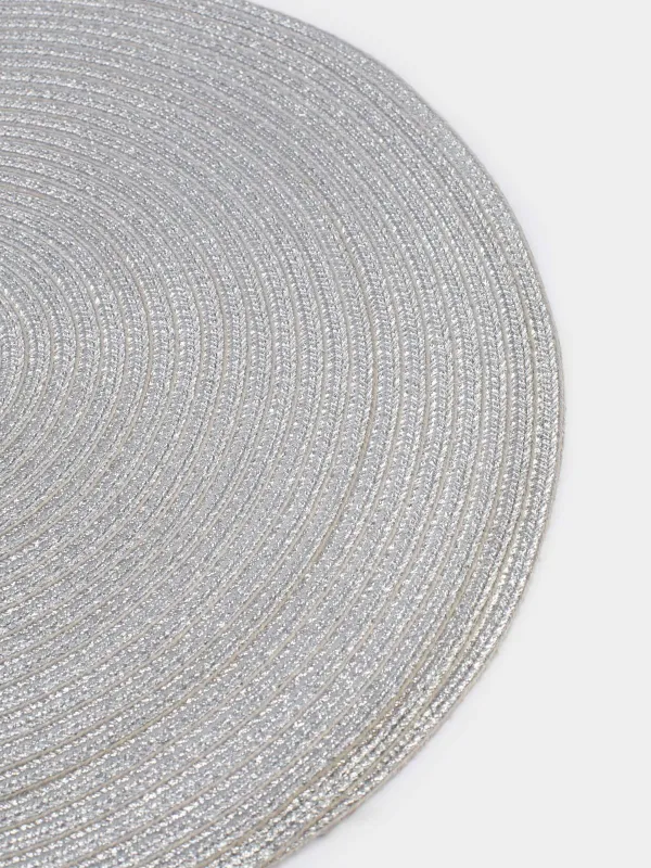 Instrument napkin, 38 cm, polyester, round, silver, Rotary shine, image-3