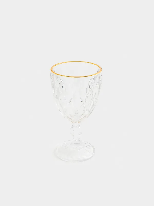 Drinking glass, 300 ml, glass R, with golden edging, Rhomb gold, image-1