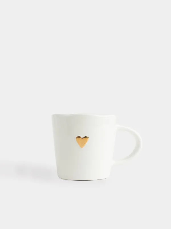 Tea pair, 1 person, 2 items, 250 ml, ceramic, white, Heart, Amour, image-1