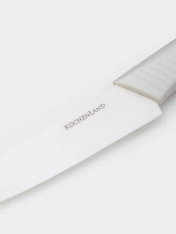 Paring knife, 10 cm, with case, ceramic/plastic, milk, Regular, image-1