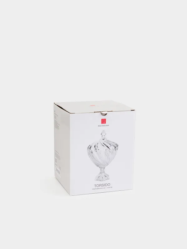 Candy bowl, 14x23 cm, 480 ml, on a leg, with a lid, glass R, Torsido, image-5