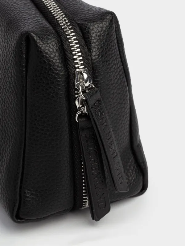 Makeup bag, 20x12 cm, polyurethane, black, Memo, image-2