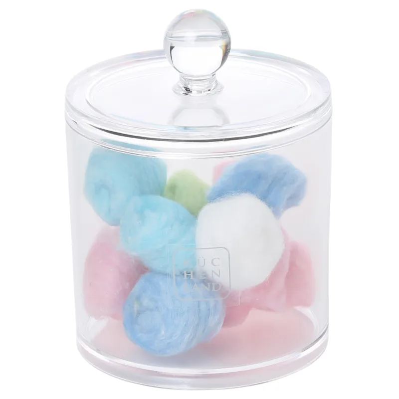 Container for cotton pads / sticks, 10x13 cm, with lid, plastic, Basic, image-3