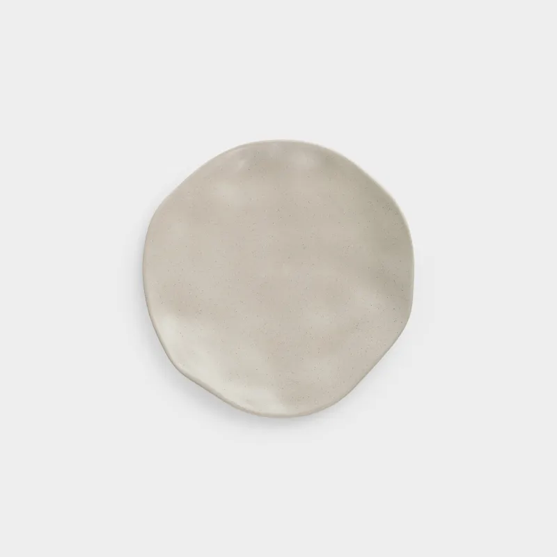 Snack plate, 23 cm, ceramic, beige, Crumpled effect, Crumple creme
