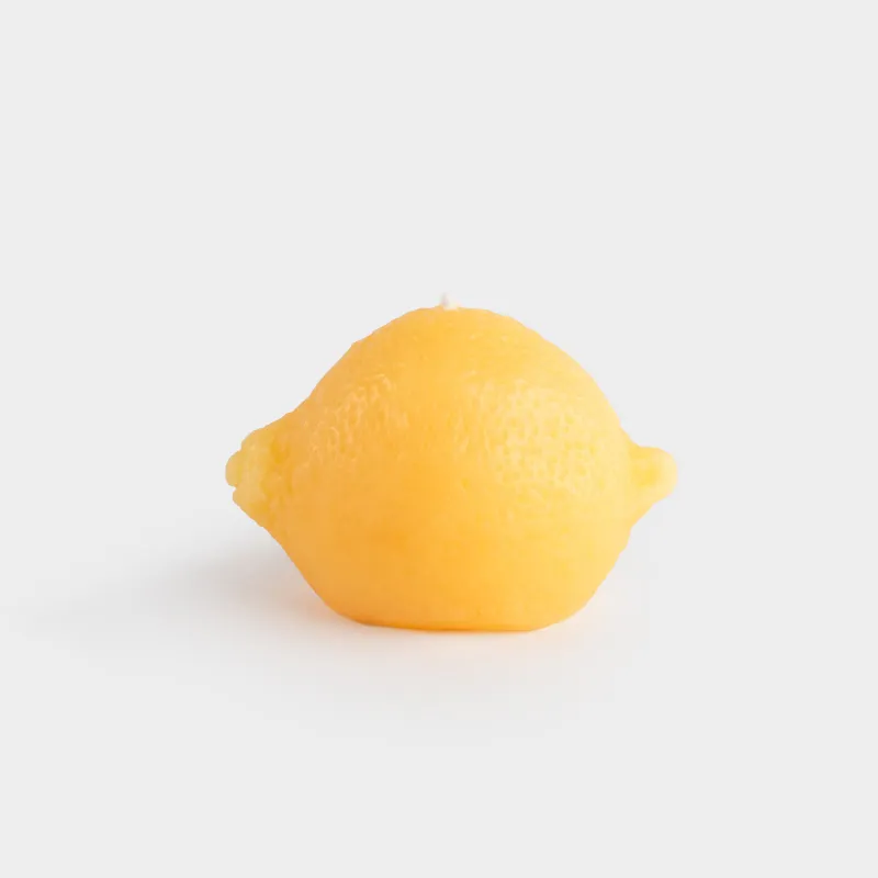 Candle, 6x7 cm, yellow, Lemon, Fruit shape