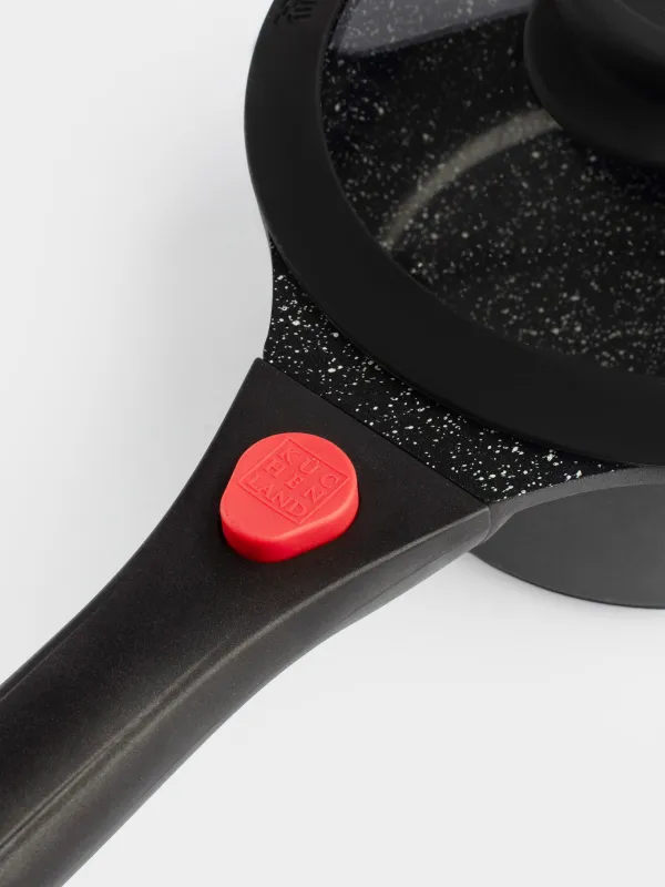 Bucket, 16 cm, 1.5 l, with lid, removable handle, coated, aluminum, Solution Red 2, image-7