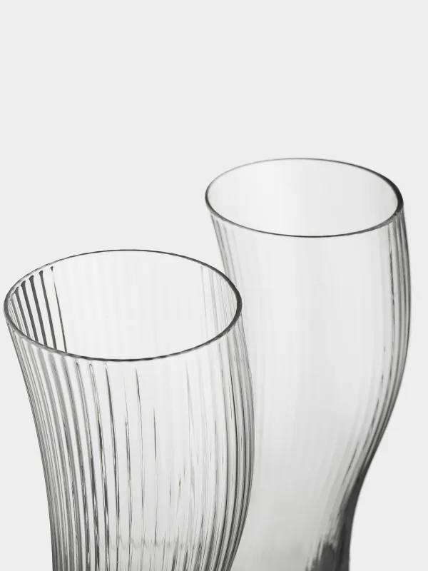 Drinking glass, 23 cm, 600 ml, 2 pcs, glass R, Bend, Ribby, image-2