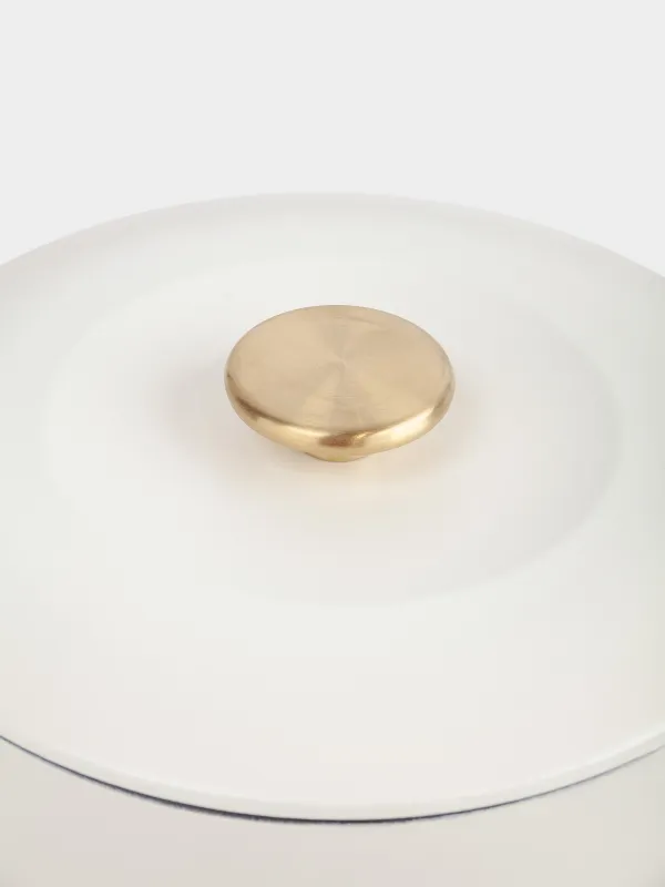 Cauldron, 25 cm, 4 l, with lid, cast iron, milky, Light kitchen, image-4