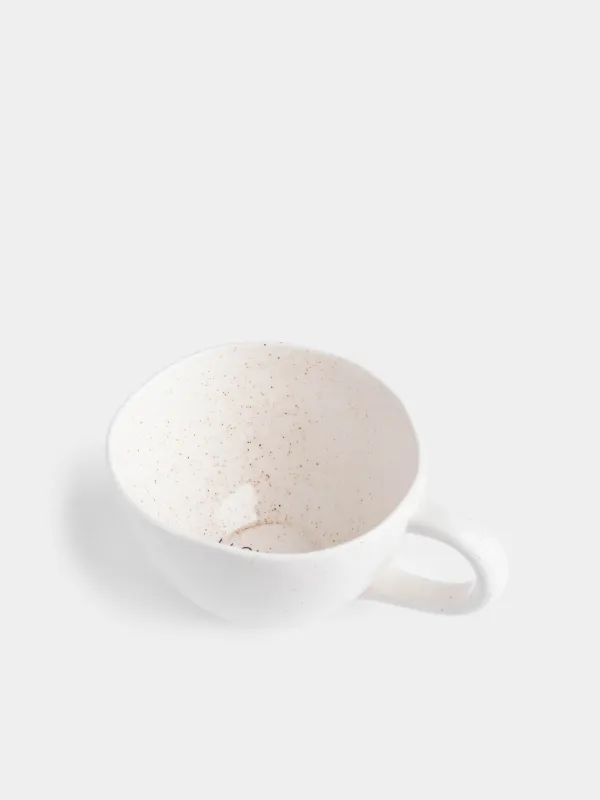 Mug, 450 ml, porcelain P, milk, speckled, I love you, Delicia, image-1