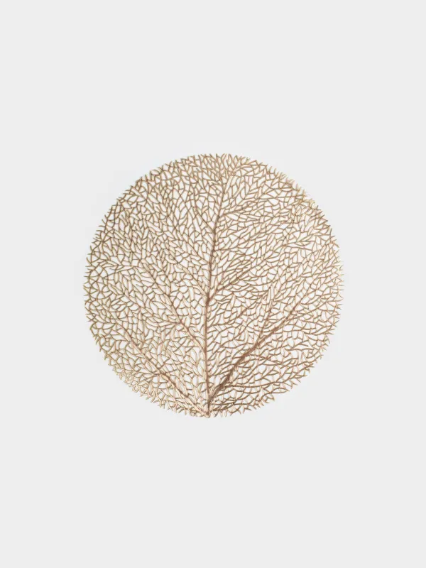 Napkin for appliances, 38 cm, PVC, round, golden, Wood, Azhur Grid, image-0