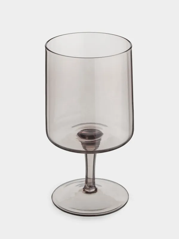 Drinking glass, 400 ml, glass, grey, Clear color, image-1
